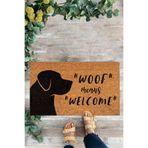 KARMAT Köpek Desenli Paspas, Temalı, Yazılı İç ve Dış Mekana Uygun Paspas siyah-45 x 70