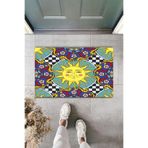 KARMAT Limon Teması, İtalya Desenleri, Limoncello Desenli Kapı Önü Paspası, Kaymaz Taban Paspas, iç ve dış Mavi-45 x 70