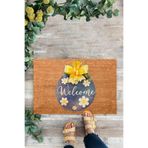 KARMAT Mavi Welcome Yazılı Paspas, Renkli İç ve Dış Kapı Önü Paspası mavi-45 x 70