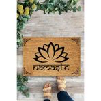 KARMAT Namaste, Kapı Önü Paspası, Dijital Baskı Paspas, İç ve Dış Kapı Önü Paspası Bej-45 x 70