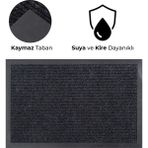 Karmat Nem Alıcı, Toz Alıcı Paspas, Iç ve Dış Mekan Paspası, Kapı Önü Paspas, Giriş Paspası, Havuzlu Paspas - Siyah - 45 x 70 cm