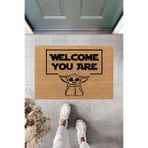 KARMAT Paspas, Star Wars, Welcome You Are, Iç Ve Dış Dekoratif Kapı Önü Paspası, Dijital Baskı Paspas Bej-45 x 70