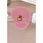 Karmat Pembe, Komik Köpek,ı Love You, Mouse Pad, Bilek Destekli Konforlu Mouse Pad Bilgisayar Aksesuarları