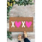 KARMAT Pembe XOXO, Yazılı, İç ve Dış Kapı Önü Paspası pembe-45 x 70