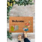 KARMAT Posta Kutusu, Dama Desenli Kutu, Welcome, İç ve Dış Kapı Önü Paspası, Dekoratif Paspas renkli-45 x 70