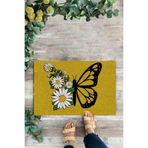 KARMAT Sarı Kelebekli Paspas, İç Ve Dış Mekana Uygun Kapı Önü Paspası, Dekoratif Paspas sarı-45 x 70