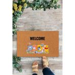 KARMAT Welcome Paspas, İç ve Dış Mekana Uygun Kapı Önü Paspası, Çizgi Film Desenli Paspas renkli-45 x 70