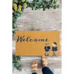 KARMAT Welcome Yazılı Paspas, Ayıcıklı Paspas, İç ve Dış Kapı Önü Paspası renkli-45 x 70