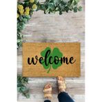KARMAT Welcome Yazılı Paspas, İç ve Dış Mekan Paspas, Kapı Önü Paspası bej-45 x 70