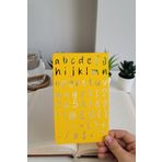 Karmelom Studio Bullet Journal El Yazısı Küçük Harf Şablon Cetvel - Günlük Notlar Için
