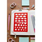 Karmelom Studio Bullet Journal Şekilli Çizim Şablon Cetvel - Bulut, Kalp ve Çiçek Desenli Çizim Aracı