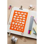 Karmelom Studio Bullet Journal Şekilli Çizim Şablon Cetvel - Bulut, Kalp ve Çiçek Desenli Çizim Aracı