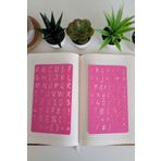 Karmelom Studio El Yazısı Harf Şablon Cetvel Set - Bullet Journal Büyük Ve Küçük Harf Ikili Pembe Takım (17,5X10)