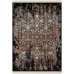 Karmen Halı Diamente Dm004S Siyah Bej Modern Klasik Desen 100 Tarak Bambu Viskon Halı İpek Serisi,200 X 290