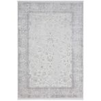 Karmen Halı Elegance Eg004A Gri Halı Antrasit Modern Klasik Desenli Viskon Doğal Iplik Bambu Halı Tozu Az Salon,78 X 300