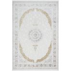 Karmen Halı Elegance Eg008A Beyaz Halı Gold Sedef Detaylı Göbekli Modern Viskon Doğal Iplik Bambu Halı Tozu Az,195 X 290
