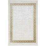 Karmen Halı Elegance Eg009A Bej Halı Gold Çerçeveli Modern Viskon Doğal Iplik Bambu Halı Tozu Az Salon Halısı,78 X 150