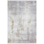 Karmen Halı Elegance Eg012A Gri Gold Detaylı Modern Viskon Doğal Iplik Bambu Halı Tozu Az Salon Halısı Koridor,78 X 150