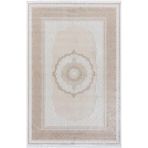 Karmen Halı Elit El002A Krem Halı Toprak Kenar Çerçeveli Göbekli Ince Yumuşak Akrilik Tozuaz Modern Salon Halısı,80 X 300
