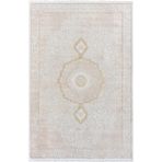 Karmen Halı Elit El004S Krem Halı Gold Detaylı Göbekli Kenar Çerçeveli Ince Yumuşak Akrilik Tozuaz Modern Salon,100 X 200