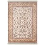 Karmen Halı Imperial Luxe Il001R Krem Bej Çerçeveli Halı Klasik Desen 100 Tarak Bambu Viskon İpek Serisi,100 X 300