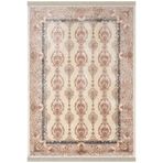 Karmen Halı Imperial Luxe Il003R Krem Çerçeveli Halı Klasik Desen 100 Tarak Bambu Viskon İpek Serisi,100 X 200