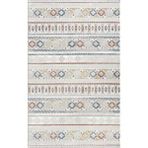 Karmen Halı Lotus 8565 Gri Halı Renkli Kilim Desenli Modern Ince Akrilik Tozuaz Salon Halısı Yatak Odası Koridor Çok Renkli