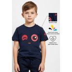 KarmeNova Spark Mode On Baskılı Enerjik %100 Pamuk Erkek Çocuk T-Shirt Tişört | 4-9 Yaş - Lacivert - 9 - 10 Yaş