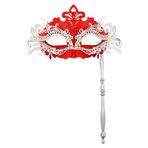 Karnaval Süsleme Maskeleri Parti Eğlencesi Muhteşem Retro Elmas Desenli Metal Kalıp Yarım Yüz Seti El Yapımı Metal Yarım Yüz Kadınlar için (Gri, Tek Beden)
