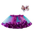 Karnaval Tül Etek Tütü Etek Dans Partisi Saç Tokası Seti Kız Balesi, Çocuk Kostümü, Fiyonk Etek Tutu, Karnaval Elbiseleri Etekler Kostüm (Purple, 7 Yıl)