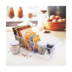 Karokstore 1 Adet Kırılmaz Ultra Dayanıklı Buzdolabı Düzenleyici Organizer Kutu Şeffaf - Medıum Kiler Organizeri (14CM*32,5CM*10CM) - standart