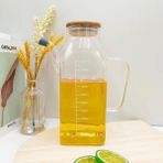 Karokstore 1000ML Bambu Kapaklı Cam Yağlık ve Sirkelik – Dayanıklı ve Şeffaf Sıvı & Mutfak Için Hassas Sıvı Ölçüm ve Saklama Çözümü 1000ML - Cam Sürahi Sıvı Ölçü Kabı - standart