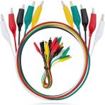 Karokstore 10’lu Krokodil Test Kablosu Seti, Renkli Timsah Kelepçeli Multimetre Bağlantı Kabloları, Çıkarılabilir, Pvc Kaplama, Elektronik Devre Testi, Multimetre, Motor ve Pil Bağlantısı Için 0,5 Metre - standart