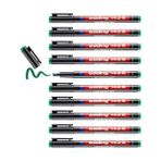 Karokstore 143 B Permanent Kalem - Asetat Kalemi Yeşil - 10 Kalem - Kesik Uç 1-3 mm - Standart