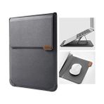 Karokstore 15.6" Dizüstü Bilgisayar Kılıfı [ayarlanabilir Dizüstü Bilgisayar Standı ve Fare Altlığı] Iş Darbeye Dayanıklı Pu Laptop Çantası 16" / 15" MacBook Pro 15.6" Hp Acer, Gary Için - standart