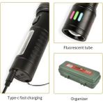 Karokstore 2000 Lümen Şarjlı El Feneri – 6 Işık Modlu Metal Kasalı, Zoom Özellikli, Type-C Şarj Girişli, Suya Dayanıklı Güçlü LED Fener, Kamp ve Acil Durum Aydınlatma Lambası