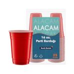 Karokstore 25 Adet Ikonik Amerikan Parti Bardağı Kırmızı Plastik Bardak Tek Kullanımlık 16 Oz - 500 ml