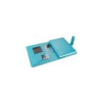 Karokstore 2k 5259 Ajanda Tarihsiz Kareli 17X24 Cm. Ajanda/defter Hesap Makineli Deri Organizer, Turkuaz - Standart