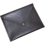 Karokstore 2k Pu Deri A5 Küçük Boy Dosya Klasörü Belge Tutucu Su Geçirmez Portföy Zarf Dosya Klasör Kılıf A5 Çıtçıtlı Dosya 19,5X24,7 cm - Kahverengi - Standart