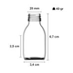 Karokstore 30 ml Sızdırmaz Kapaklı Şeffaf Shot Şişesi 30 cc Ginger Şat Beyaz Cam Şişe 6 Adet (Kilitli Plastik Siyah Kapak)