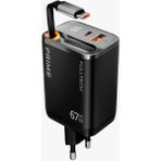 Karokstore 67W Gan Hızlı Şarj Adaptörü, Şarj Cihazı, 1x Type-C Girişi, 1x USB Girişi, Dijital Gösterge, Güçlü Performans, Şarj Başlığı, Aşırı Gerilim, Kısa Devre, Isınma ve Akım Koruması