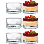 Karokstore 6'lı Kristal Desenli Cam Kase Seti - Şeffaf, Tatlı ve Meze Sunumu Için, Bulaşık Makinesinde Yıkanabilir, Modern Tasarım