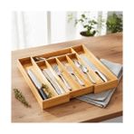 Karokstore 7 Bölmeli Bambu Kaşıklık – Antibakteriyel Çekmece Içi Düzenleyici Organizer | Doğal Ahşap, Şık ve Dayanıklı Tasarım