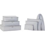 Karokstore 7'li Yıkanabilir Gri Renk Paraşüt Kumaş Bavul Içi Düzenleyici Set - standart