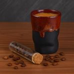 Karokstore 90 ml Seramik Kulpsuz El Yapımı Yamuk Espresso Kahve Fincanı -1 Adet