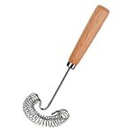 Karokstore Ahşap Saplı Spiral Tel Çırpıcı, Paslanmaz Çelik, 30 cm