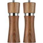Karokstore Akasya Komple Ahşap Gövdeli Tuz Karabiber Değirmeni Baharat Öğütücüsü 16 cm - 2 Adet - 392