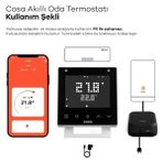 Karokstore Akıllı Oda Termostatı V5, Wi-Fi Kablosuz Kombi ve Klima Kontrolü, Beyaz