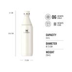 Karokstore All Day Slim Soğuk Su Şişesi Termosu, Krem, 0.60 Litre