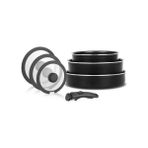 Karokstore All-In-One Titanium 7 Parça Set: 20-24CM DERIN&26CM Sığ Tencere 20-24-26CM Cam Kapak 1 Adet Özel Sap - standart